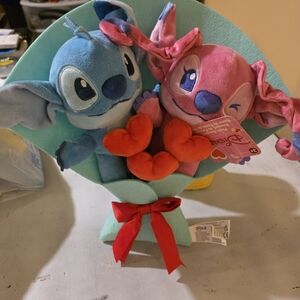 Disney Plush Bouquet with Red and Pink Accents